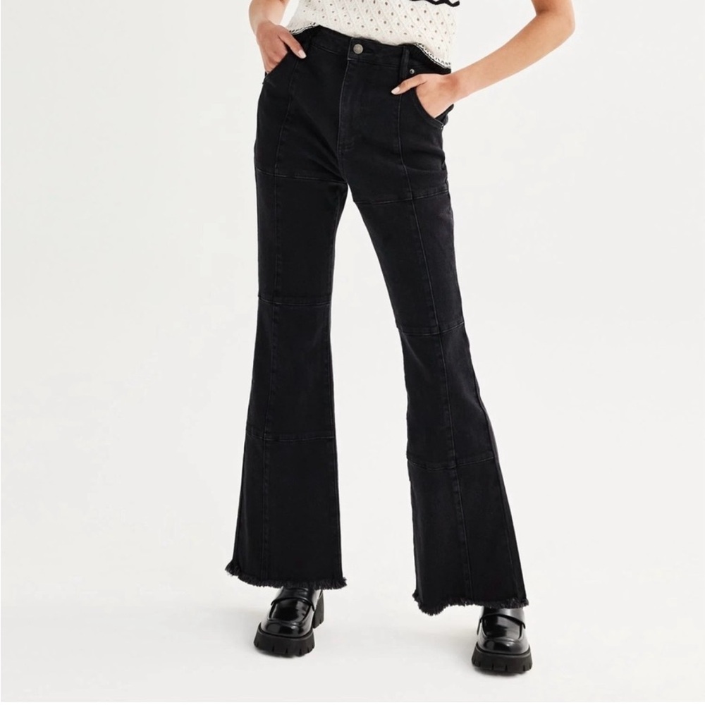 Tinseltown Black Fringe Bottom Flare Women's/Junior's Jeans Size 9